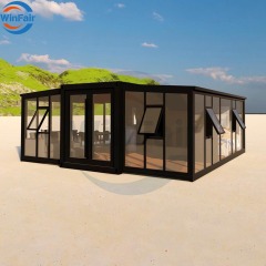 WinFair Ready Prefab House Modern Glass Wall Mobile Home Modular Foldable Container House With Toilet and Shower Philippines