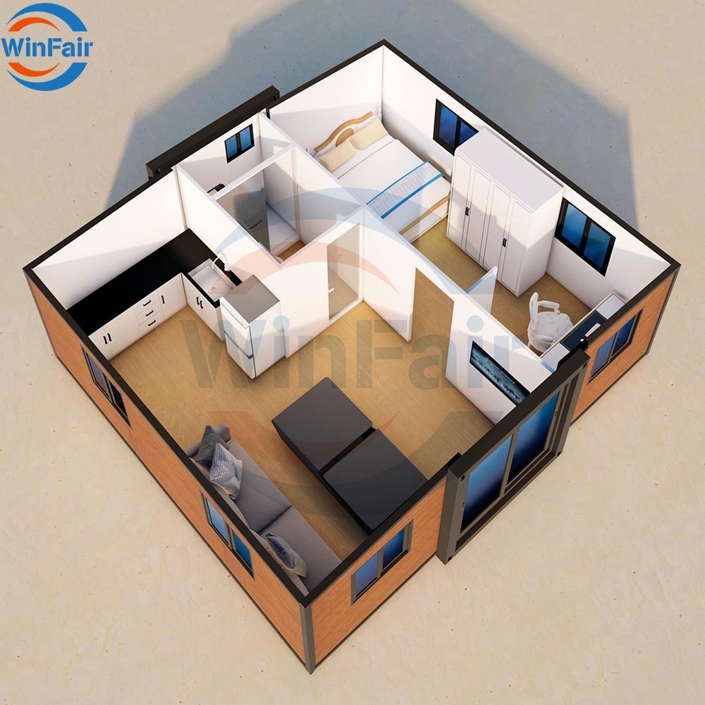 WinFair Guyana Modern Mobile Folding Modular Container Houses Prefabricate For Sale Prefab Luxury Villa Granny Flat Australian