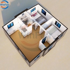 WinFair Outdoor Portable Granny Flat Modern Modular Beach Prefab 2 Bedroom House Prefabricated Foldable Houses Container India