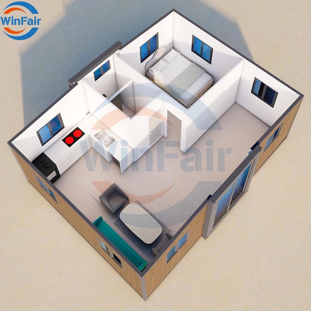 WinFair Competitive Price Prefab 20Ft Portable Prefabricated Expandable Container House Low Cost Foldable Container Home
