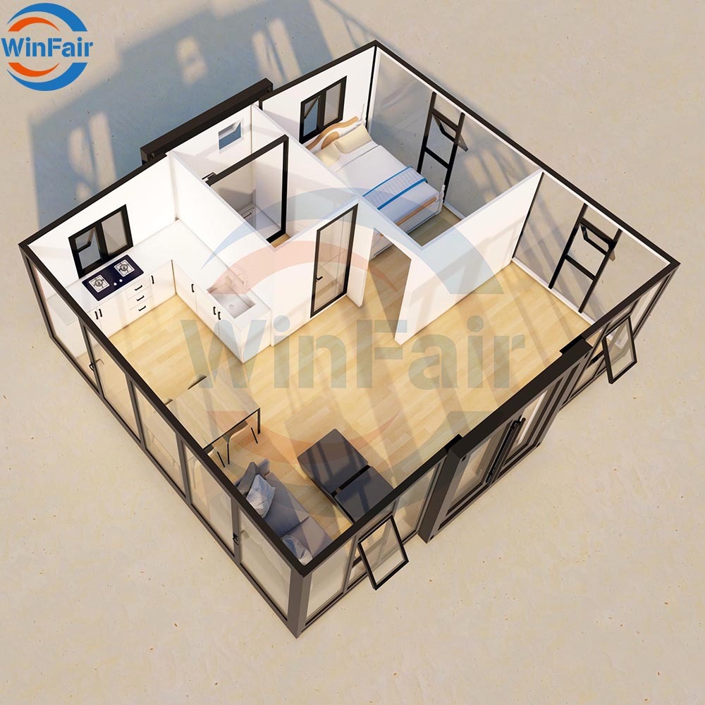 WinFair China 20Ft Ready Made Prefabricated Sandwich Panel Mobile Expandable Container Folding House Modern With Bathroom