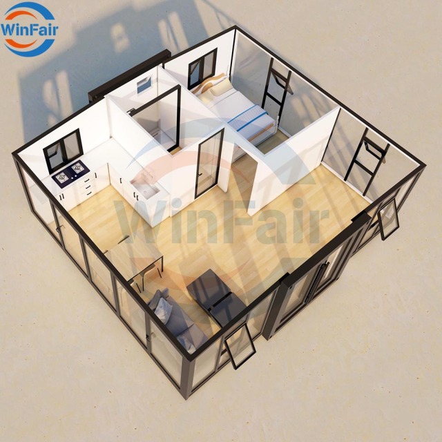 WinFair China 20Ft Ready Made Prefabricated Sandwich Panel Mobile Expandable Container Folding House Modern With Bathroom