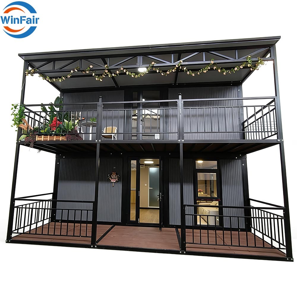 WinFair Portable Mini Mobile Modular Prefab House 2 Story Container Foldable Expandable Prefab House Container Home Luxury