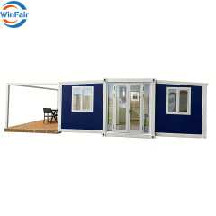 WinFair Luxury Philippines Mobile Container Houses Prefabricated Homes Butterfly Prefab Modern 2 Bedroom House Expandable Villa