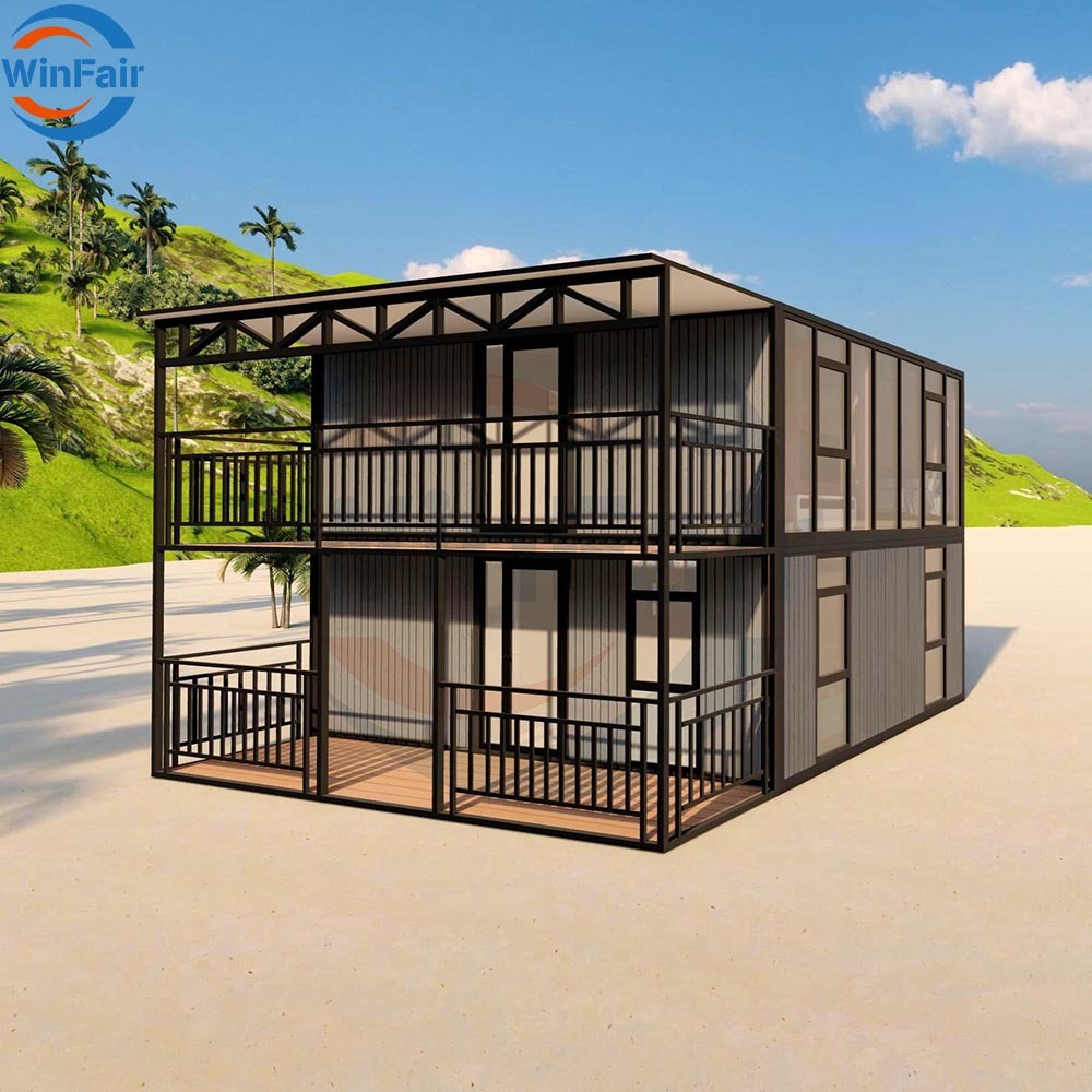 WinFair Luxury 20Ft Folding Prefab Tiny House Two Story Modular Tiny Modular Kerala Container House Homes With Bathroom For Sale