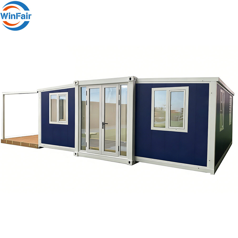 WinFair Luxury Philippines Mobile Container Houses Prefabricated Homes Butterfly Prefab Modern 2 Bedroom House Expandable Villa