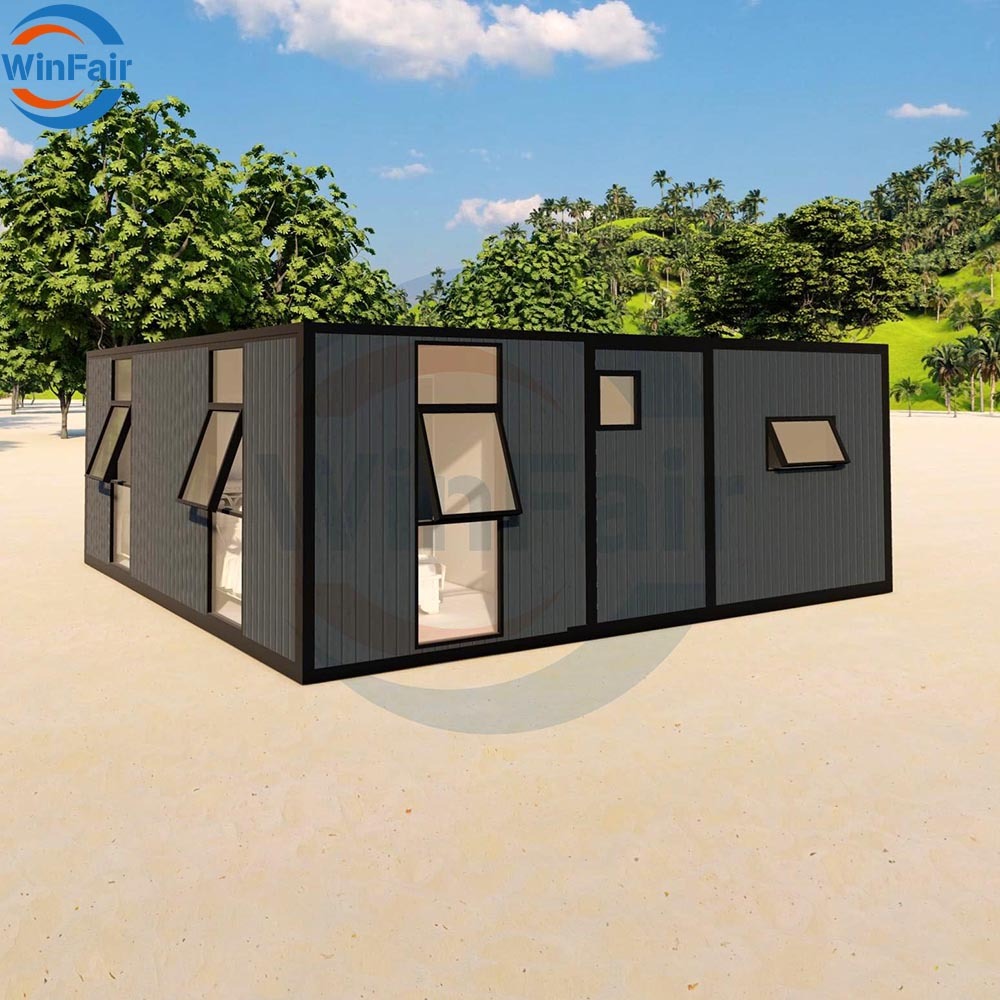 WinFair Portable Folded Mobile Modular Homes Prefab Tiny Prefabricated Container House 2 Rooms Jordan Luxury Beach Villa