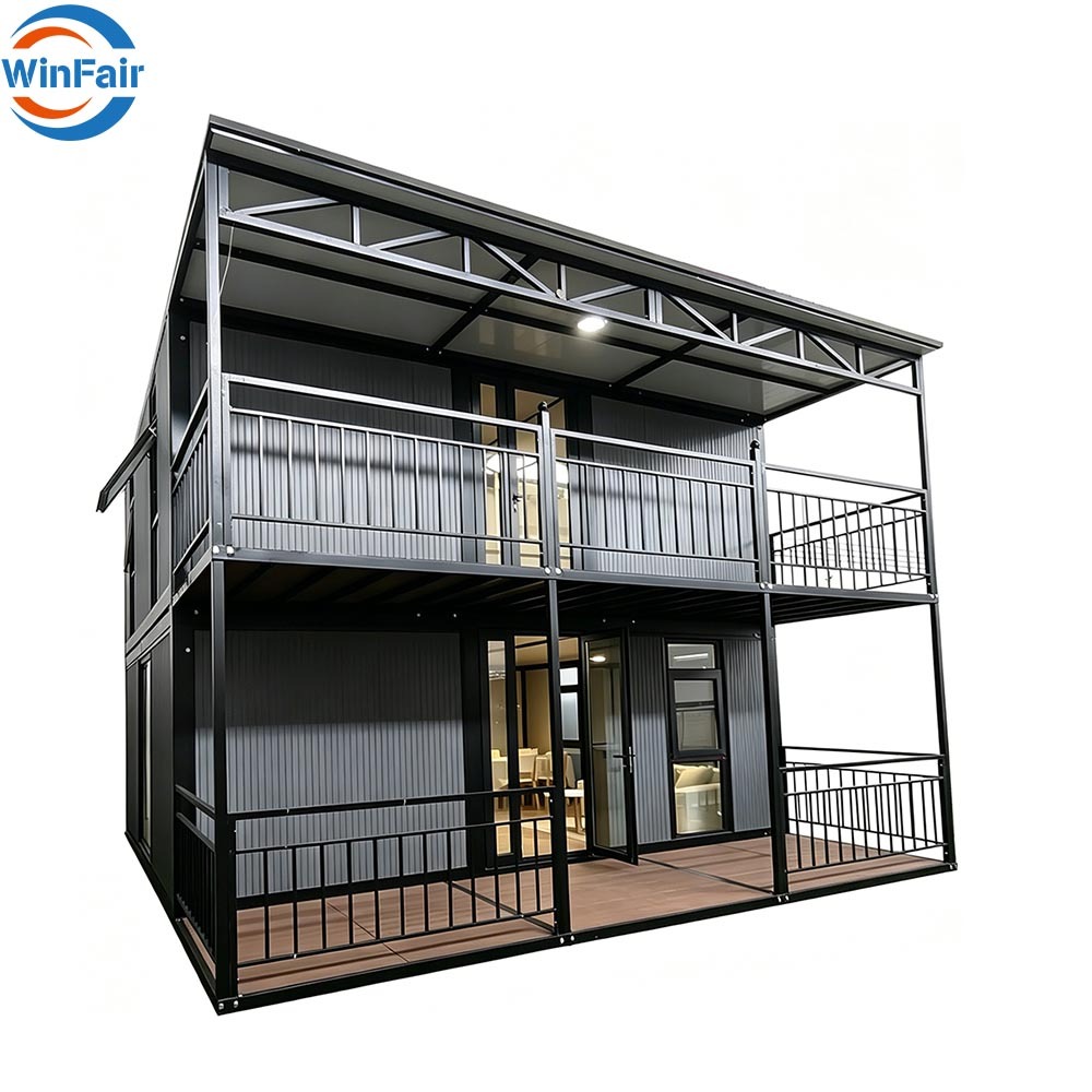 WinFair Portable Mini Mobile Modular Prefab House 2 Story Container Foldable Expandable Prefab House Container Home Luxury