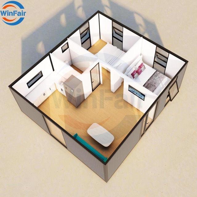 WinFair Luxury Portable 20 Ft Prefab 2 Bedroom Expandable Container Module House Modular Living Tiny Mobile Home House Thailand