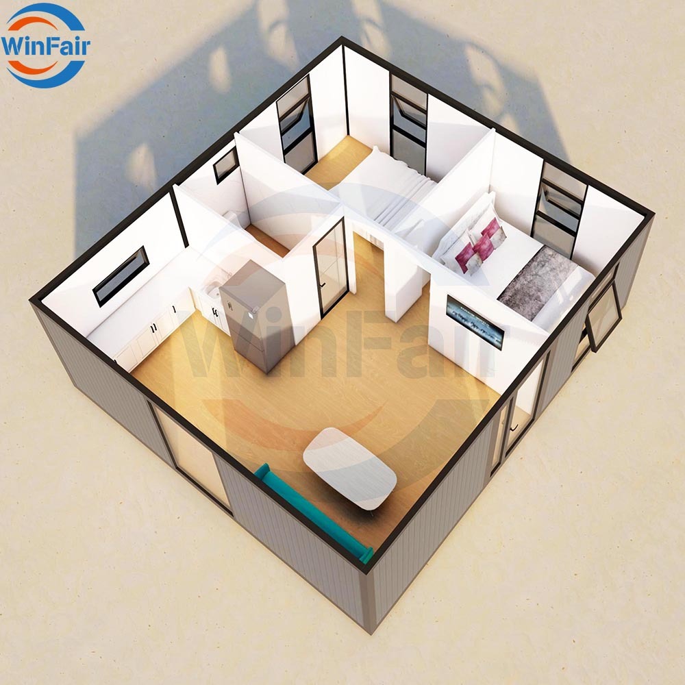 WinFair Affordable Foldable Modular Prefab Prefabricated Mini Expandable Living Home Container House With Toilet Australia