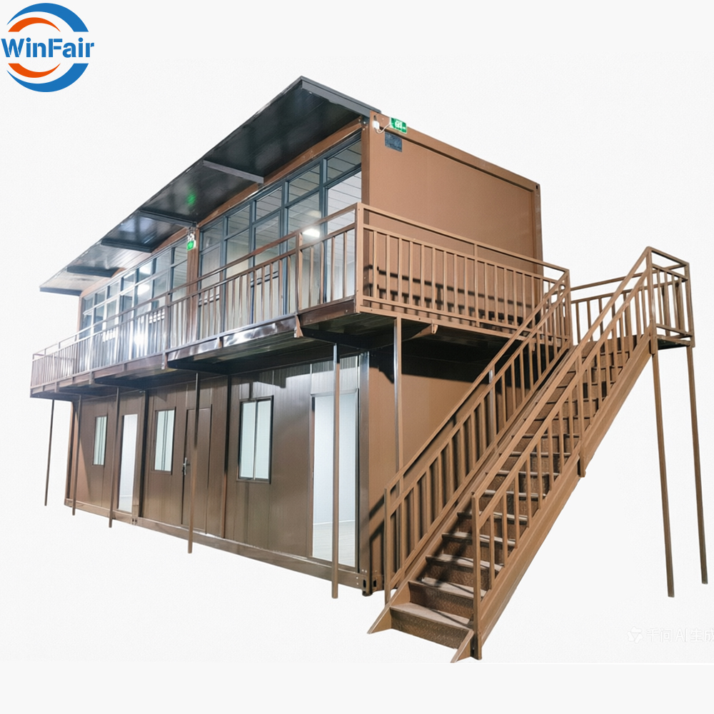 WinFair Morocco Portable Low Cost Modern Prefab Modular Mobile Detachable Container Homes 2 Story House Prefabricated 20 Feet