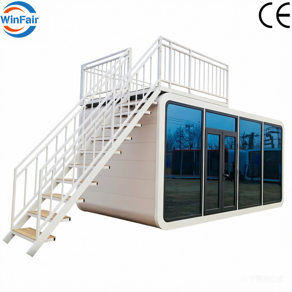 WinFair Ce Certified Apple Cabin Container House Tiny Home With Bathroom and Kitchen Moq 2 Sets for Homestay/Hotel/Camping Cabin