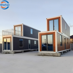 WinFair Luxury 20Ft Prefabricated Two Story Container House With Terrace Prefab Modular Homes for Staff Quarters / Bunkhouse