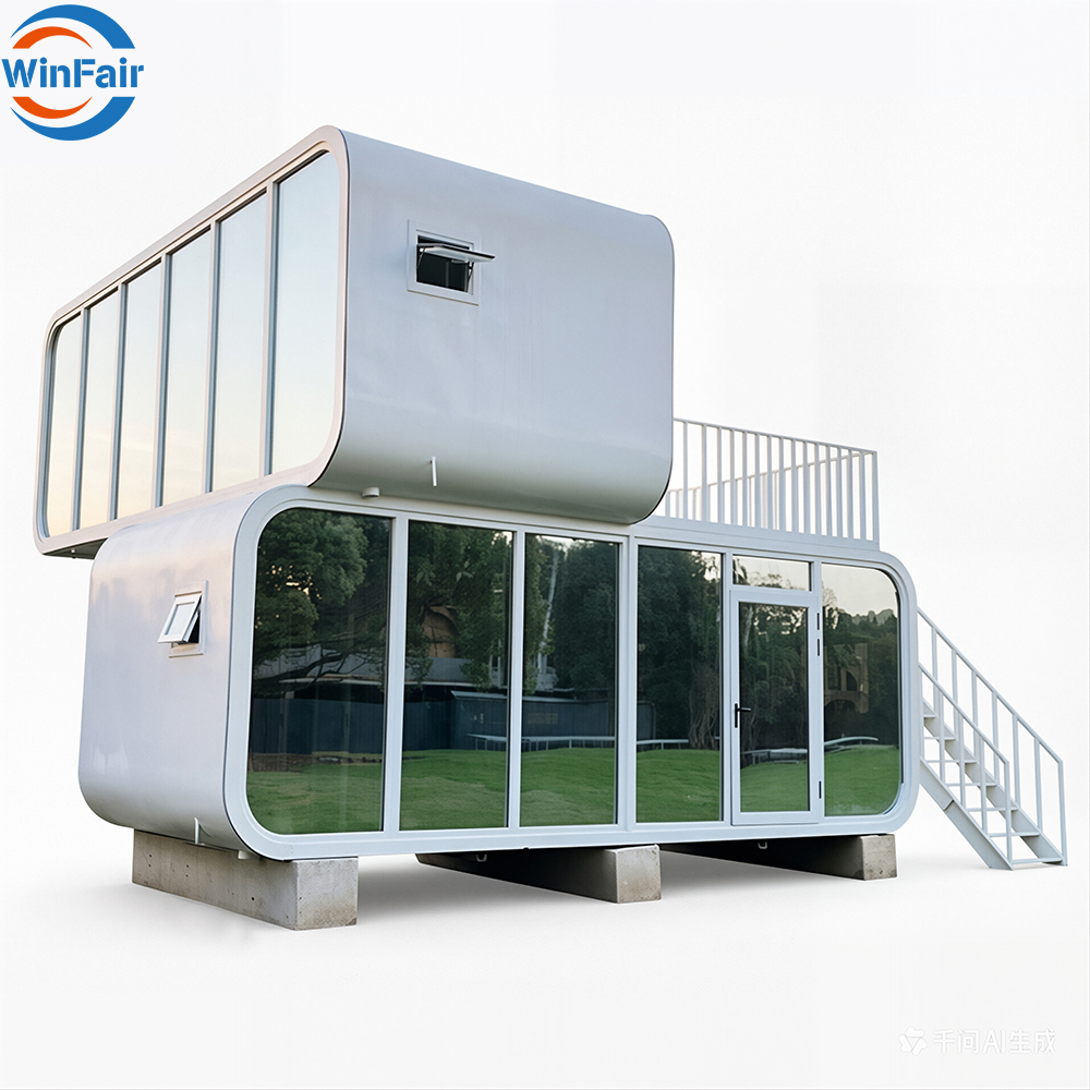 WinFair Apple Cabin 20Ft Prefab Tiny 2 Story Container House Prefabricated With Bathroom for Garden Office / Backyard Studio