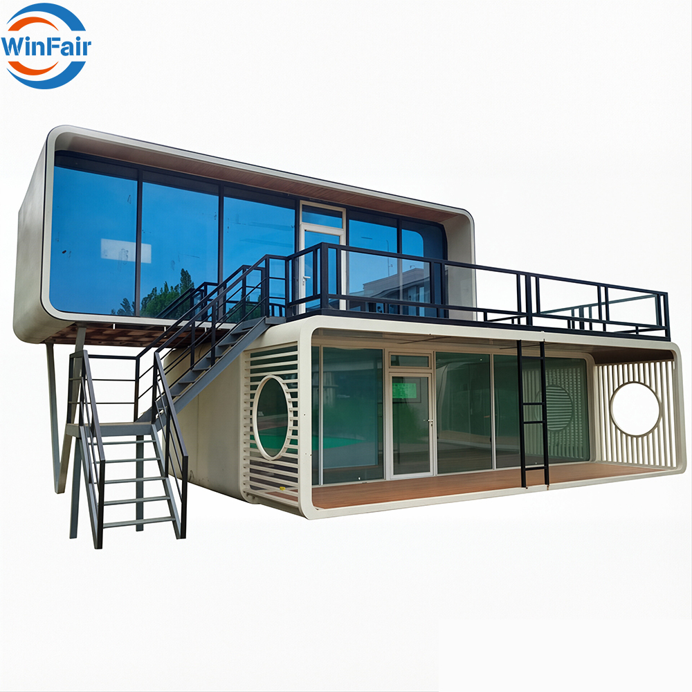 WinFair Low Price Apple Cabin 20Ft Tiny Prefabricated Modular Two Story Container House Luxury Living for Camping Cabin