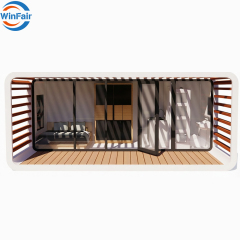 WinFair Prefabricated Aluminum 20Ft Glass Wall Apple Cabin Container House Office for Granny Flat House/Dormitory Office Camp
