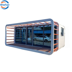 WinFair Prefabricated Aluminum 20Ft Glass Wall Apple Cabin Container House Office for Granny Flat House/Dormitory Office Camp