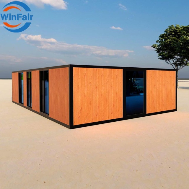 WinFair 40 Foot Import Foldable Expandable Container Modern Modular Prefabricated House Price Homes Villa 3 Rooms From China