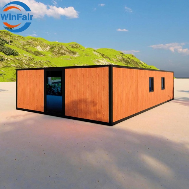 WinFair Hurricane Proof Prefab Granny Flat Prefab 40 Ft Expandable Container Houses 3 Bedrooms Luxury Prefabricated Homes Modern