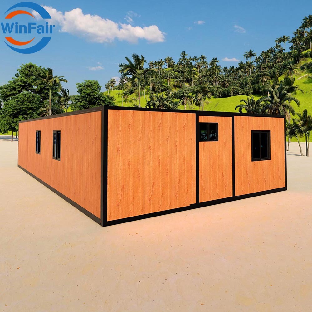 WinFair Hurricane Proof Prefab Granny Flat Prefab 40 Ft Expandable Container Houses 3 Bedrooms Luxury Prefabricated Homes Modern