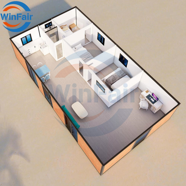 WinFair 40 Ft Residential Prefabricated Container Beach Homes Luxury House Foldable Nigeria for Resort Villa/Granny Flat