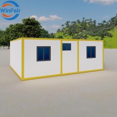WinFair 4H Quick Assembly Cheap Folding 20Ft Prefab Tiny 2 Bedroom Expandable Container House Bungalow Luxury Beach Villa