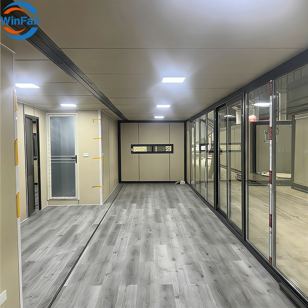 WinFair Low Cost Portable Butterfly Prefab House Foldable 40Ft Container House Home for Luxury Office/Dormitory Office Camp
