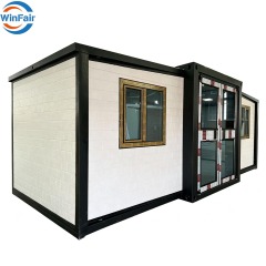 WinFair Ce Certified Quick Install Prefab 10Ft Expandable Container Beach House With Shower Toilet Kitchen for Home Studio