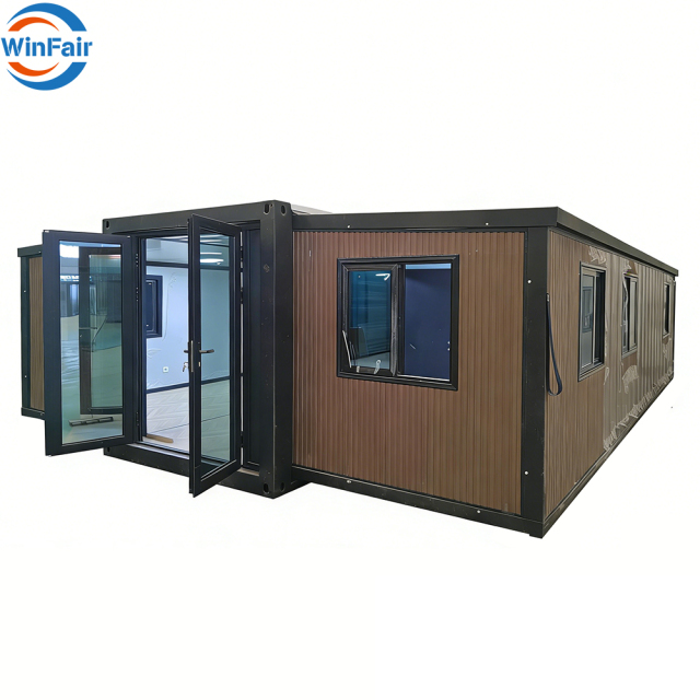 WinFair Ce Certified Luxury Homes 40ft Prefab Modern Folding Expandable Container Beach House India for Dormitory Office Camp