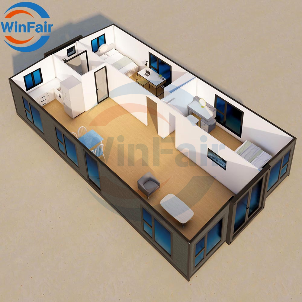 WinFair Mobile Container Homes 40Ft Luxury Cameroon Earthquake Proof Prefab House With Bathroom for Mobile Clinic/Health Center