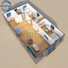 WinFair Low Cost Prefab Foldable Modular Expandable Container Home House With Bath Kitchen 40 Ft for Dormitory Office Camp