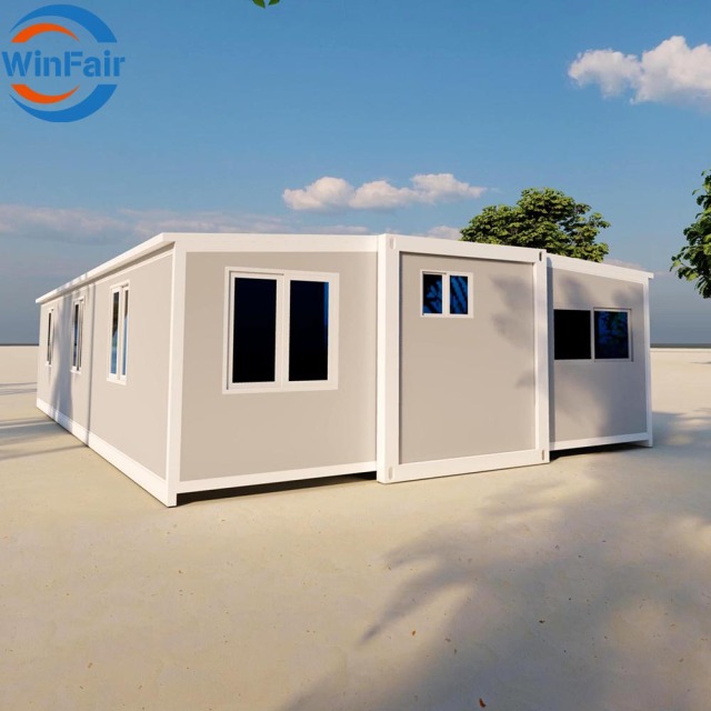 WinFair Double Wing 3 Room Container Villa Modern House Prefab Luxury Villa for Granny Flat/Guest House/Backyard Studio