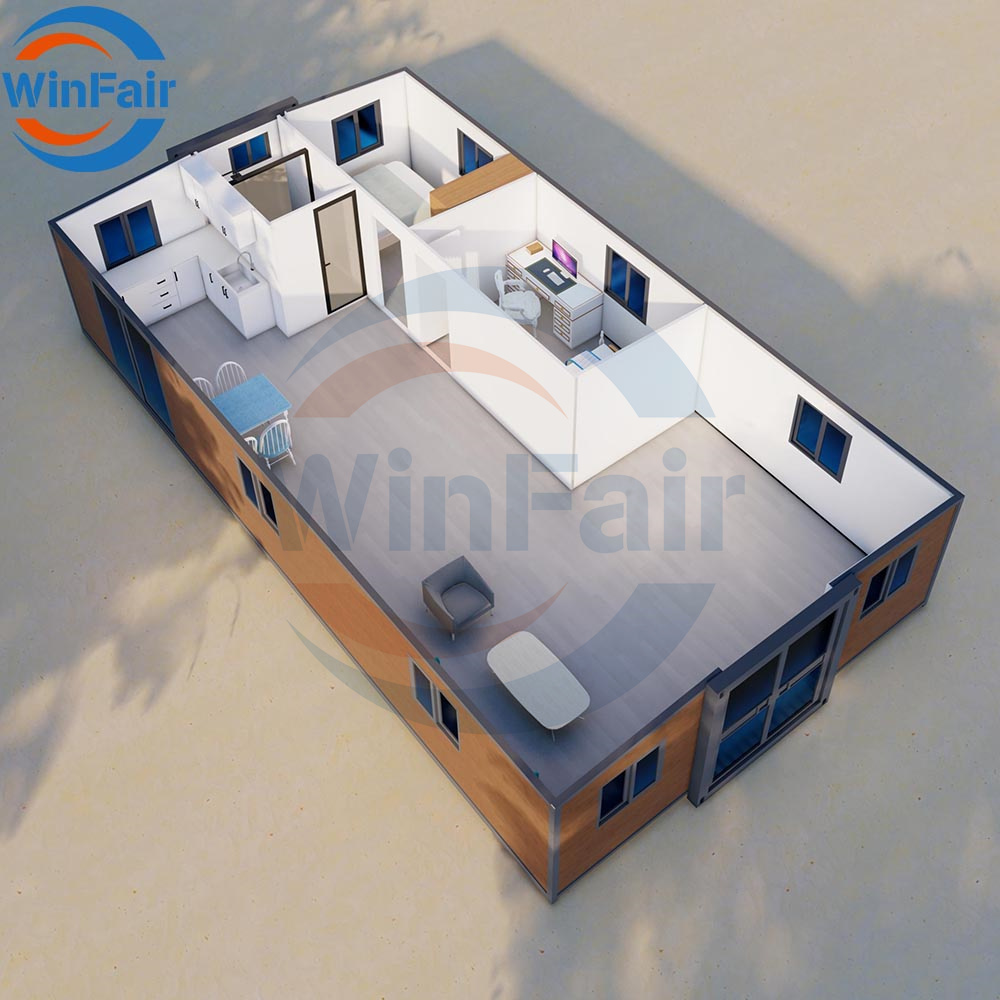 WinFair Good Price China Prefabricated Movable Expandable Container House 2 Bedroom for Rural Farmhouse/Construction Site Office