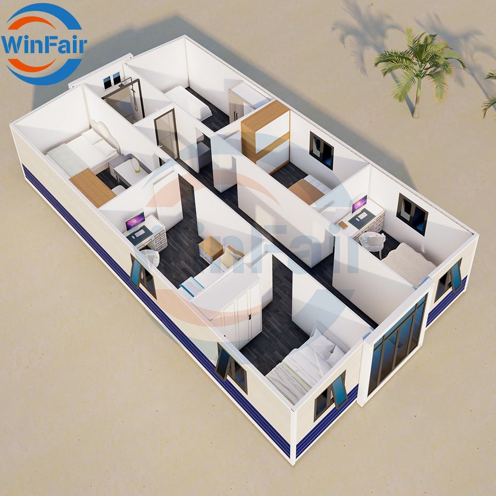 WinFair Competitive Price Luxury Foldable Flat Roof Prefab House Container Home for Accessory Dwelling Unit/Granny Flat