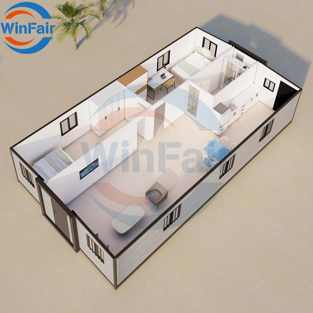 WinFair Low Cost 2 Bedroom Expandable Container House Prefab Homes 40 Feet Luxury for Resort Villa / Accessory Dwelling Unit