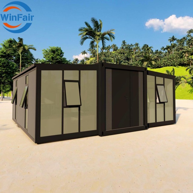 WinFair 20 Ft Portable House Foldable Prefab Modular Glass Tiny Expandable Container House Home for Dormitory Office Camp