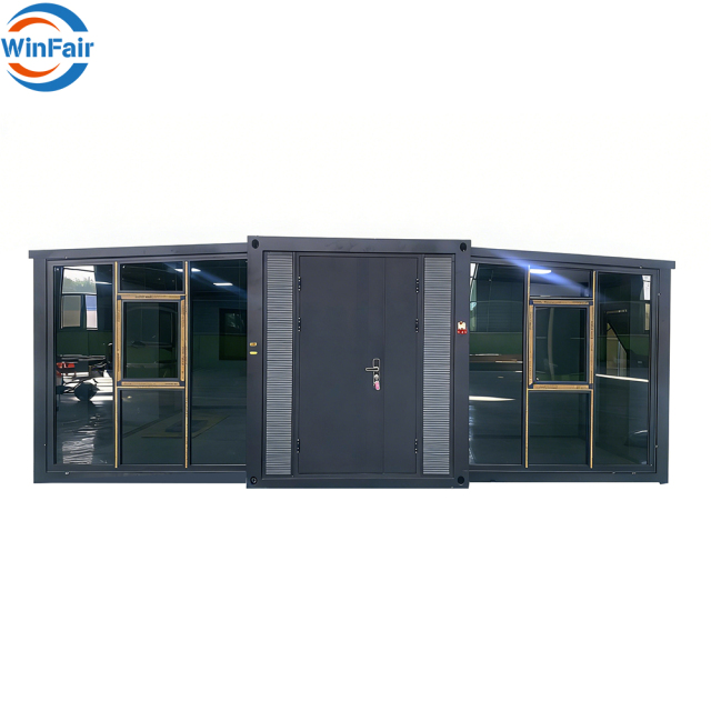 WinFair Ce Certified Prefabricated Prefab Villa Glass Wall Expandable Container Houses With Bathroom Pakistan for Resort Villa