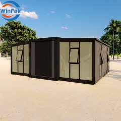 WinFair 4H Quick Assembly 20Ft Modular Prefab Folding Expandable Tiny Container House Home With Glass Wall for 2/3 Bedroom
