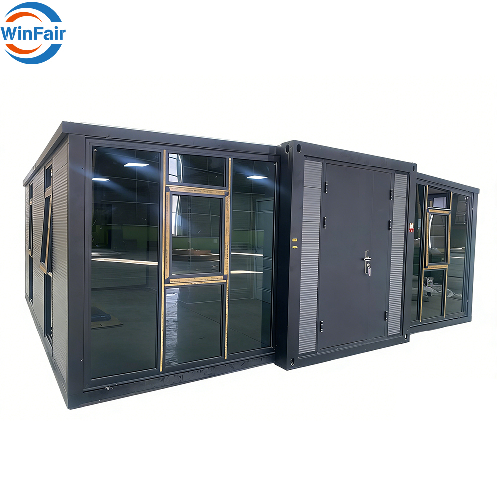 WinFair Ce Certified Prefabricated Folding Expandable Container Houses With Glass Wall Romania for Granny Flat/Guest House