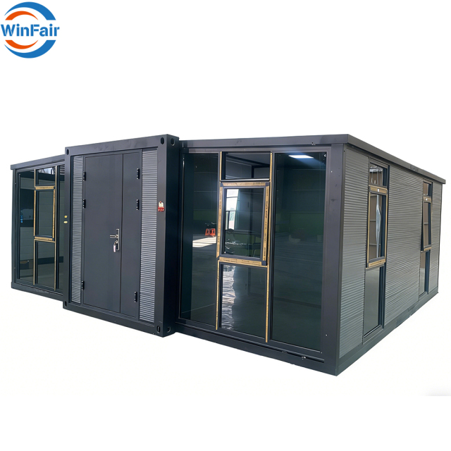 WinFair Ce Certified Prefabricated Prefab Villa Glass Wall Expandable Container Houses With Bathroom Pakistan for Resort Villa