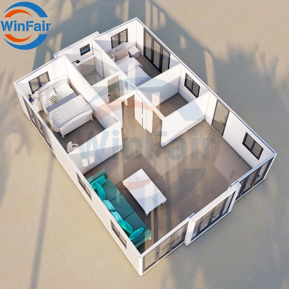 WinFair Ce Certified Slovenia Living Fold Prefab Modular 30Ft Expandable Container House 2 Bedrooms With Bathroom for Shelter