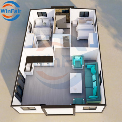 WinFair Price Folding 2 Bedroom Prefabricated Expendable Container House 30Ft With Toilet for Garden Office / Backyard Studio
