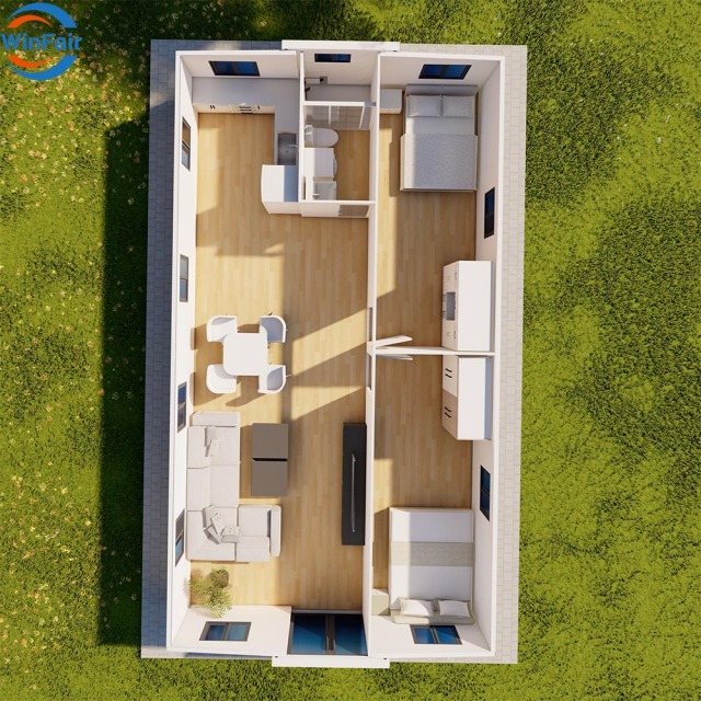 WinFair Luxury Mobile House 40Ft Expandable Modular Home Container House With Toilet for Field Research Camp/Mining Camp