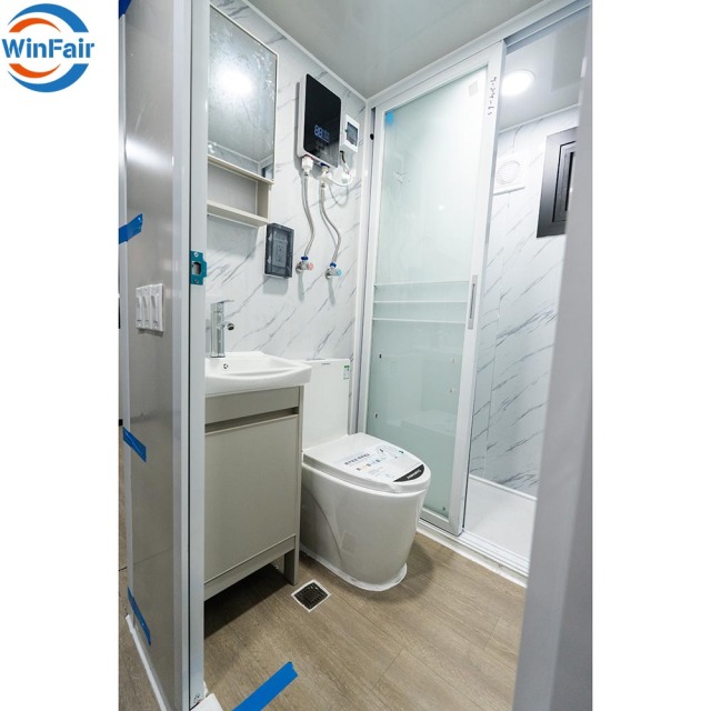 WinFair Low-Cost 10 Feet Prefab Glass Wall Expandable Container House 1 Bedroom House Prefabricated Home For Rural Farmhouse