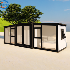 WinFair Wholesale Price One Bedroom Prefab 10Ft Glass Wall Expandable Container House for Construction Site Office