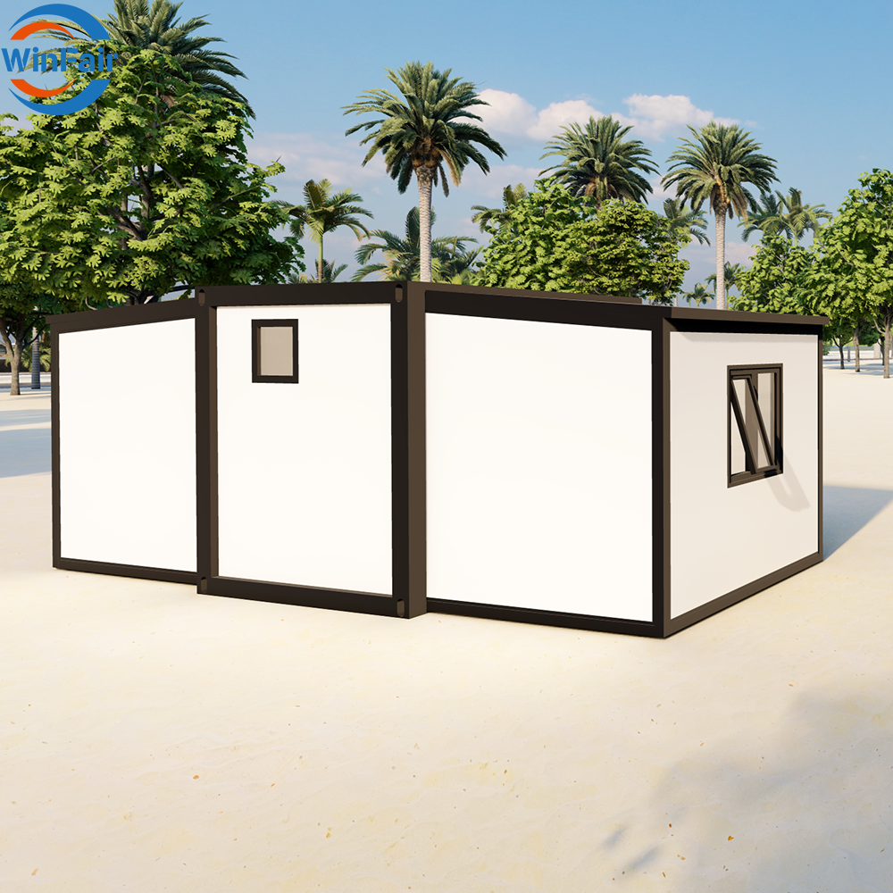 WinFair Wholesale Price One Bedroom Prefab 10Ft Glass Wall Expandable Container House for Construction Site Office