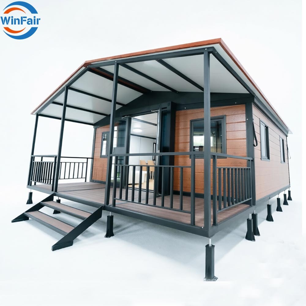 WinFair Beach Triangle Roof Container House Home Prefab Modular 20Ft With Terrace for Self-Built Villa / Residential Home