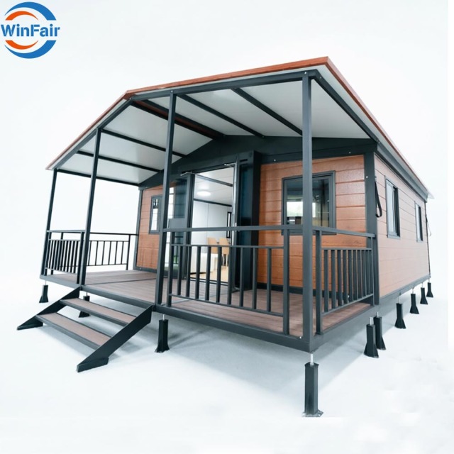 WinFair Beach Triangle Roof Container House Home Prefab Modular 20Ft With Terrace for Self-Built Villa / Residential Home
