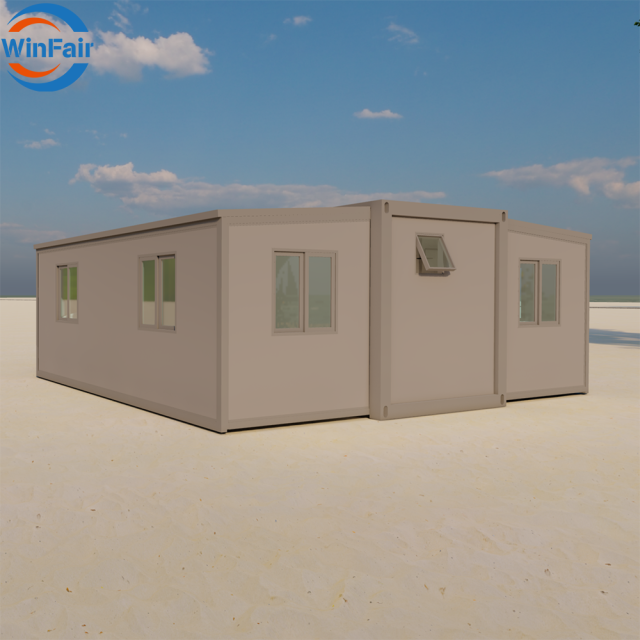 WinFair Low Price Collapsible Mobile Container House 2 Bedroom Modern for Dormitory Office Camp for Granny Flat / Guest House