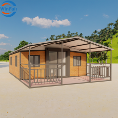 WinFair Georgia Triangle Roof 2 Bedroom Prefab House Portable Granny Flat for Eco-Lodge / Seaside Bungalow / Vacation Rental
